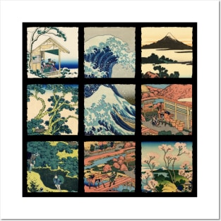 Ukiyo-e Collage: Katsushika Hokusai Posters and Art